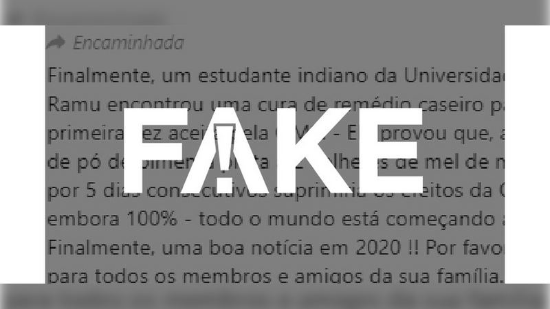 20.07.2020 – Notícias classificadas como Fake News