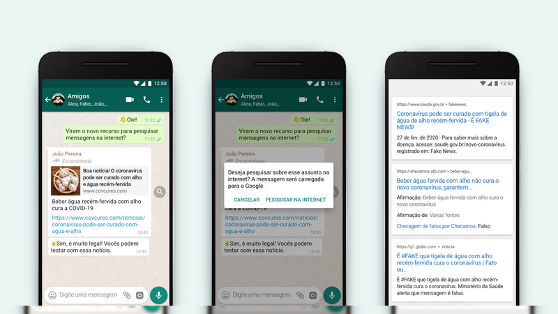 WhatsApp apresenta o novo recurso de pesquisar na internet