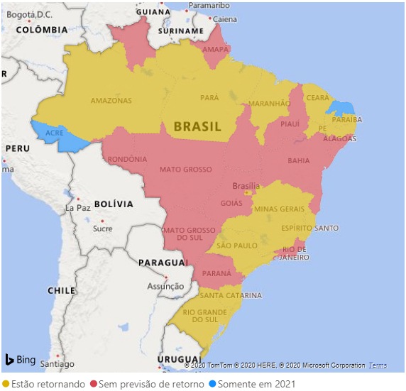 retorno as aulas nos estados brasileiros